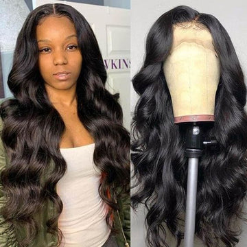 Neobeauty Hair Body Wave Lace Front Wig Swiss Lace Human Hair Wigs Pre Plucked 4x4 Lace Closure Wig 150% density